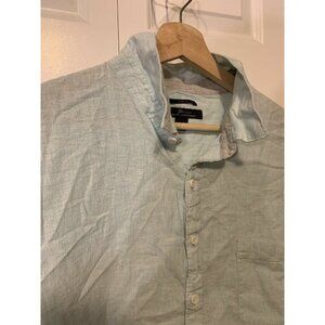 Marc‎ Anthony Men’s Sz XXL Button Shirt Green  Linen Blend Button Down